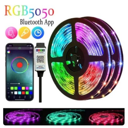 Набір LED Світлодіодна стрічка 5V Bluetooth Multi Rgb 5050 Light Strip 4m Світломузика, караоке, мікрофон, таймі
