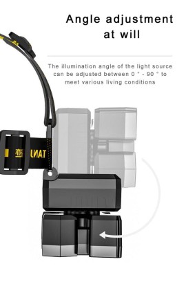 Ліхтар налобний LED Terminator Profi акумулятор 18650. Над'яскравий модуль KDULIT. 5Х