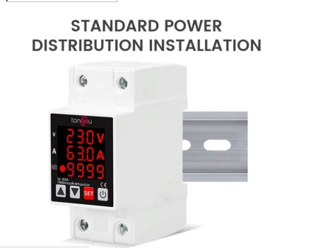 Автоматичне реле напруги TONGOU Electric, 2P, 63A, EAPDX-63VAE-RGB на DIN-рейку 400V. 3 в 1