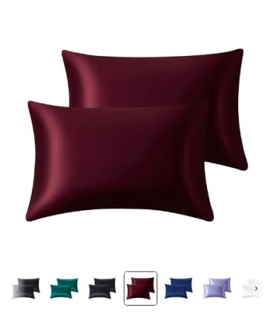 Наволочка атласна, шовкова 50х75, 2 шт., "Red Bordo", бордо