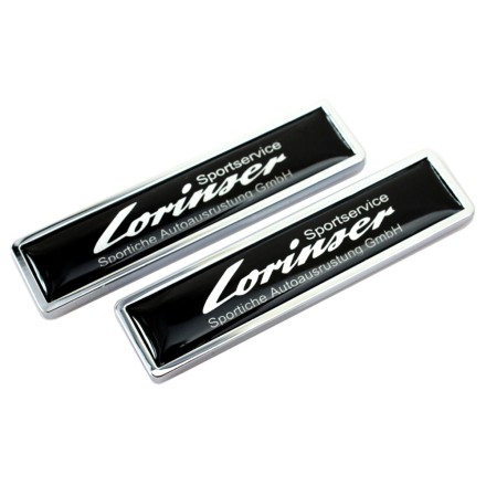 Емблема наклейка шильдик Lorinser Mercedes Benz мерседес. Аллюміній + Епоксид