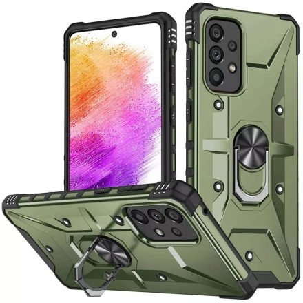 Ударостійкий чохол Pathfinder з кільцем на Samsung Galaxy A33 5G Зелений/Army Green