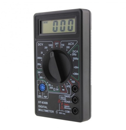 Мультиметр (тестер) DT-830B з щупами та батарейкою "Крона" 9 V
