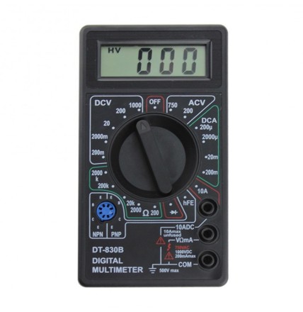 Мультиметр (тестер) DT-830B з щупами та батарейкою "Крона" 9 V