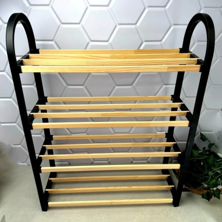 Полиця для взуття, етажерка на 4 полиці Simpleх SW-5004S, дерево. Міцна та стійка. Туреччина