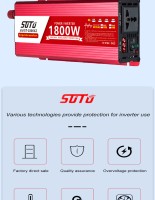 Інвертор хвильовий чистий синус DC12V в AC220V правильна синусоїдf 1800 W 850Wt LED