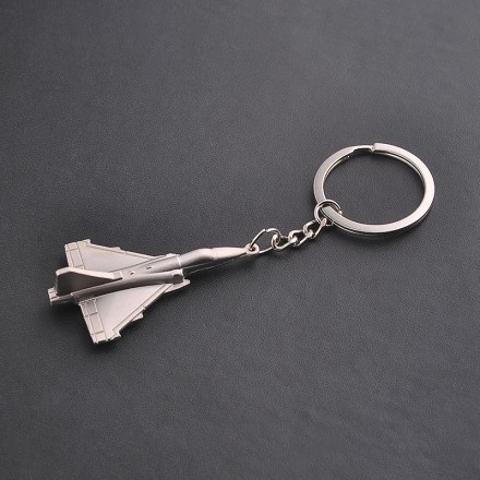 Брелок військовий літак, Цинковий сплав + хромування. Важкий. Якість. З кільцем із неіржавкої сталі.