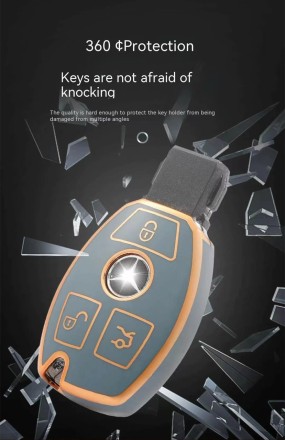 Чохол для автомобільного ключа (брелока) з TPU для Mercedes-Benz "Рибка" 3 кнопки