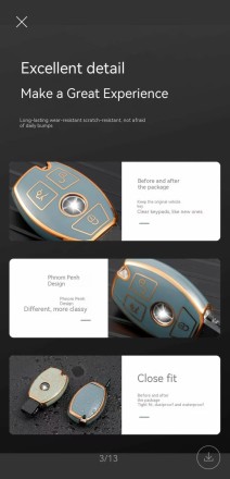 Чохол для автомобільного ключа (брелока) з TPU для Mercedes-Benz "Рибка" 3 кнопки