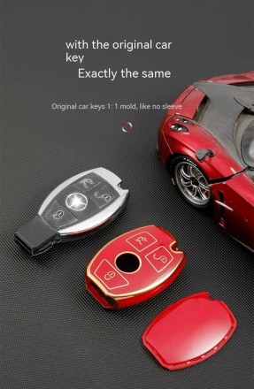 Чохол для автомобільного ключа (брелока) з TPU для Mercedes-Benz "Рибка" 3 кнопки