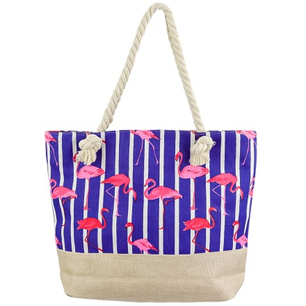 Сумка текстильна Фламінго на ручках — канатах 42,5 х 34