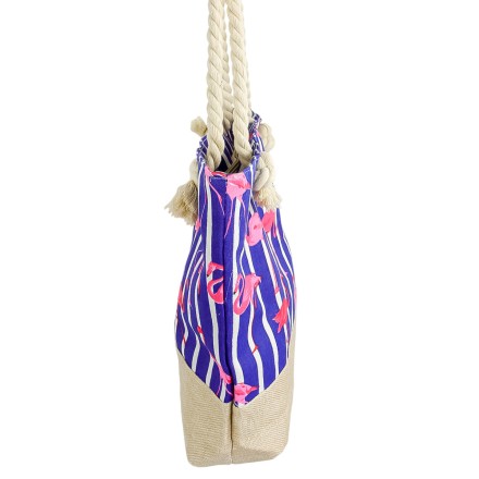Сумка текстильна Фламінго на ручках — канатах 42,5 х 34