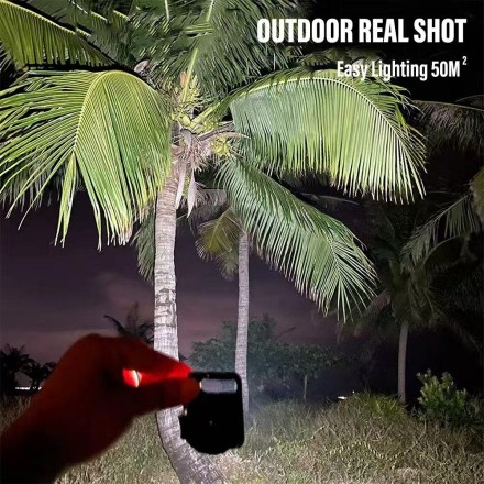 Портативний ліхтарик LED аварійний потужний COB брелок