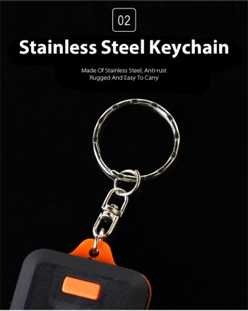 Портативний ліхтарик LED аварійний потужний COB брелок