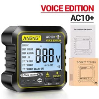 Тестер напруги AC10+ Socket Tester Voltage Line Tester LCD Display Voice ПЗО 30 мА