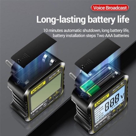 Тестер напруги AC10+ Socket Tester Voltage Line Tester LCD Display Voice ПЗО 30 мА