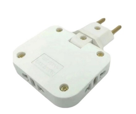 Трійник електричний поворотний без заземлення "Sefanly conversion", білий, 10-16 А, 220 — 250 в.