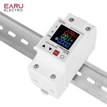 Автоматичне реле напруги EARU Electric, 2P, 63A, EAPDX-63VAE-RGB на DIN-рейку 400V, 3 в 1