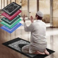 Молітвенний килимок, портативний плетений килимки,їнський принт, з компасом у сумці 60х100. Червоний