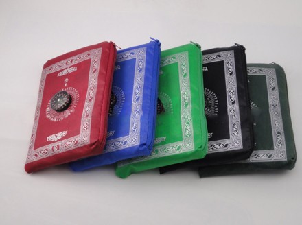 Молітвенний килимок, портативний плетений килимки,їнський принт, з компасом у сумці 60х100. Червоний