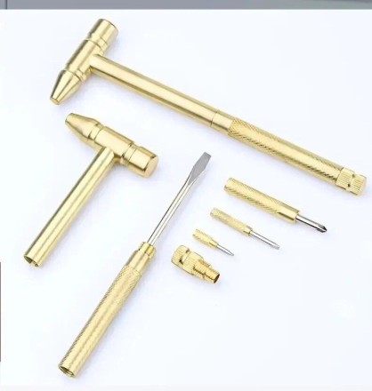 Молоток із набором викруток "Craft Hammer"  5 в 1 ToolRix "Лівша". Чиста мідь.