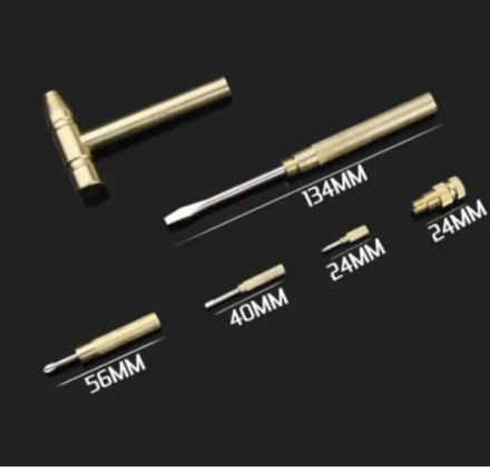 Молоток із набором викруток "Craft Hammer"  5 в 1 ToolRix "Лівша". Чиста мідь.