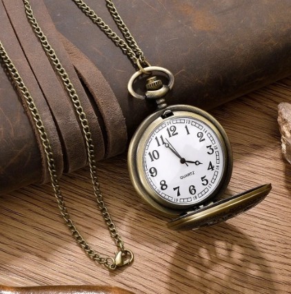 Годинник кишеньковий вінтаж "Vintage Skeleton" у стилі стимпанк із ланцюжком.