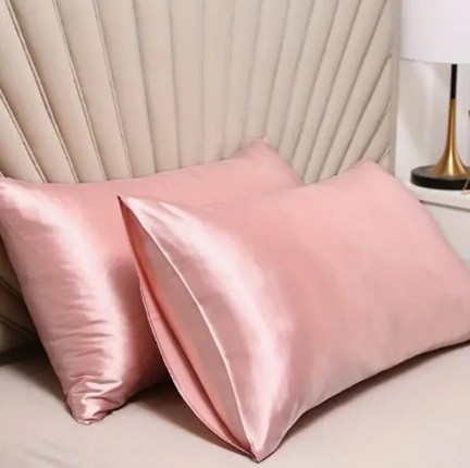 Наволочки атласні, шовкові 50х75, комплект 1 шт., "Pink Lady", рожеві