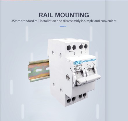Перемикач навантаження перекидної рубільник TOMZN MTS 63 2Р дім і генератор