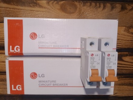 Автоматичний вимикач LG 1P 6.0KA BKN C 16A на DIN-рейку. Корея. Оригінал