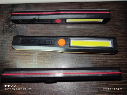 Ліхтар Лампа Світлодіодна робоча LED COB Working Light на 3 режими, 3 батарейки AAA на магніті