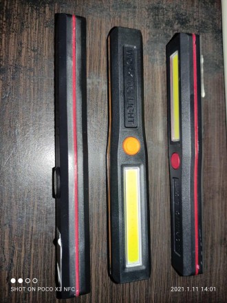 Ліхтар Лампа Світлодіодна робоча LED COB Working Light на 3 режими, 3 батарейки AAA на магніті