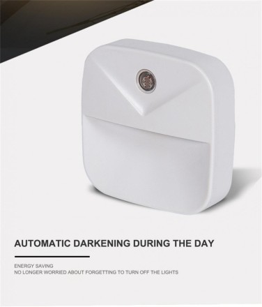 Нічник LED мережевий із датчиком освітлення Luno. Автоматичний сенсор.