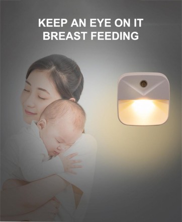 Нічник LED мережевий із датчиком освітлення Luno. Автоматичний сенсор.