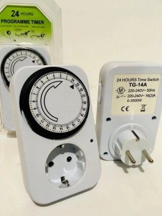 Таймер. Розетка з таймером механічна добова TG-14A