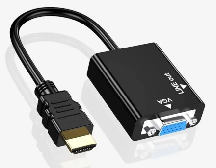 Адаптер HDMI-VGA з аудіо HDTV Male — VGA Female Converter  HDMI-VGA Output 1080P HDTV Аудіо TV AV HDTV Video