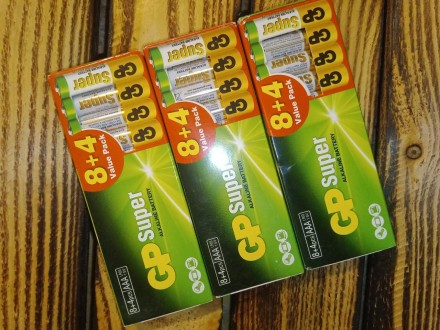 Батарейки GP Super AAA 12 шт (фірмова упаковка)