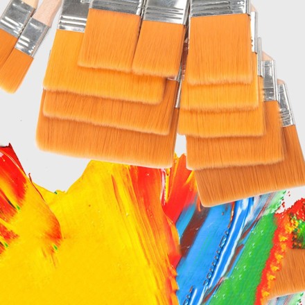 Набір пензлів із нейлону з ефектом пам'яті для роботи з лаком, акрилом, олією, аквареллю, деревом, 12 штук