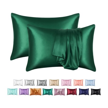 Наволочка атласна, шовкова 50х75, 1 шт., смарагдовий зелений "Emerald"