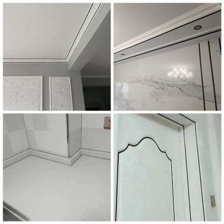 Декоративна стрічка, самоклейна, універсальна, декор чорна, золото, срібло 20 метрів