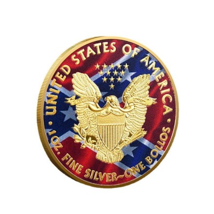 Пам'ятна, ювілейна монета з посрібненням "One Dollar" "Статуя Свободи", у тримачі, із серії «American Silv