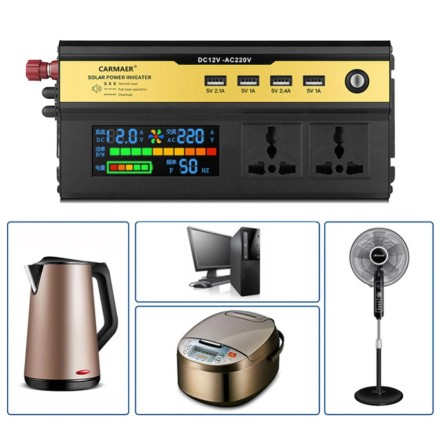 Інвертор хвильовий чистий синус DC12V в AC220V правильна синусоїда 10000 W 1150Wt LED