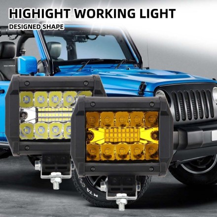 LED світлодіодні протитуманні фари ДХО, протитуманки для авто 60 W 20 SMD 3030 YELLOW