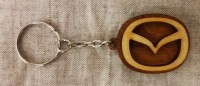 Дерев'яний автомобільний брелок. Лазерне різання. Міцне кільце з неіржавкої сталі