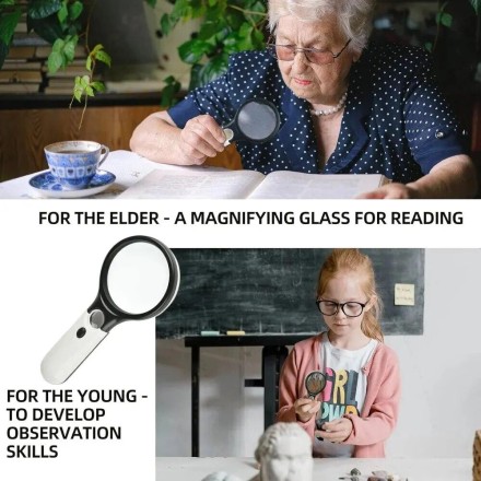 Ручна лупа ювелірна з LED-підсвіткою "Eagle Magnifier" 45Х