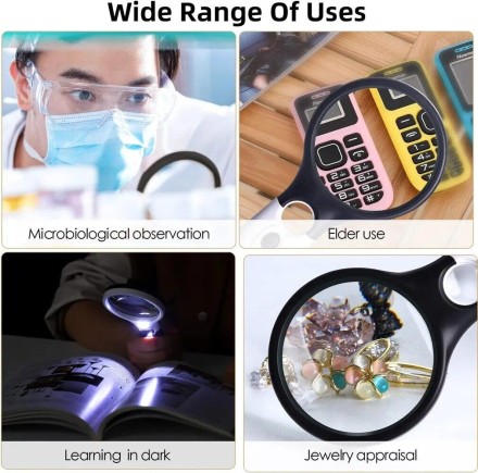 Ручна лупа ювелірна з LED-підсвіткою "Eagle Magnifier" 45Х