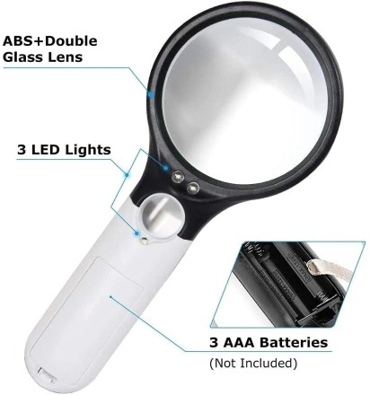 Ручна лупа ювелірна з LED-підсвіткою "Eagle Magnifier" 45Х