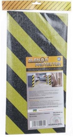 Демпферна стрічка, пластин, бар'єр 1000x150x10 мм, відбійник у гараж, на паркінгу "Alenor Protector"