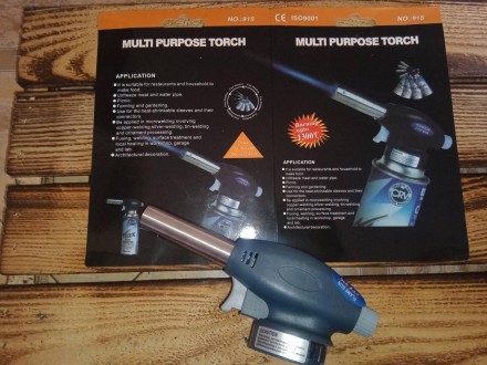 Газовий пальник No915-JET з п'єзопідпалом 1300C, накручується на всю кришку цангового балончика