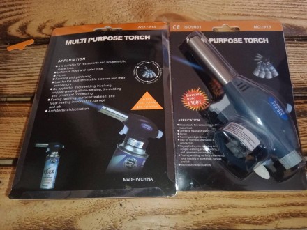 Газовий пальник No915-JET з п'єзопідпалом 1300C, накручується на всю кришку цангового балончика